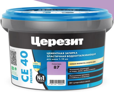 Затирка цементная Церезит CE 40 aquastatic 87 лаванда 2 кг