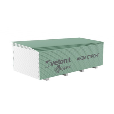 Гипсокартон влагостойкий Vetonit (Ветонит) Аква Стронг 3000х1200х15 мм