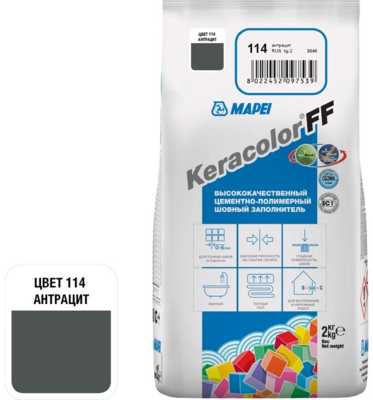 Затирка MAPEI KERACOLOR FF № 114/2кг (Антрацит)