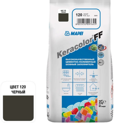 Затирка MAPEI KERACOLOR FF № 120/2кг (Чёрный)
