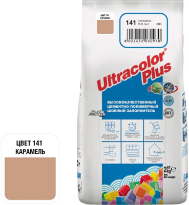 Затирка цементная MAPEI ULTRACOLOR PLUS № 141/2 кг (Карамель)