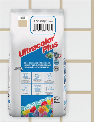 Затирка цементная MAPEI ULTRACOLOR PLUS № 138/2 кг (Миндаль)