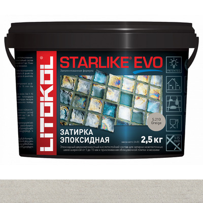 Затирка эпоксидная LITOKOL STARLIKE EVO S.210 (Greige), 2.5 кг