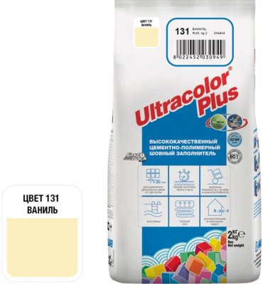 Затирка цементная MAPEI ULTRACOLOR PLUS № 131/2 кг (Ваниль)
