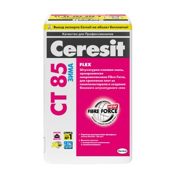 Штукатурно-клеевая смесь Ceresit CТ 85 Flex для плит из пенополистирола 25 кг Зима
