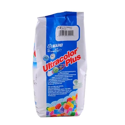 Затирка цементная Mapei Ultracolor Plus 113 темно-серая, для швов 2 кг