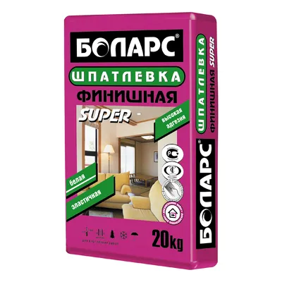 Шпатлёвка (шпаклёвка) Боларс Super (Супер) финишная белая (20кг)
