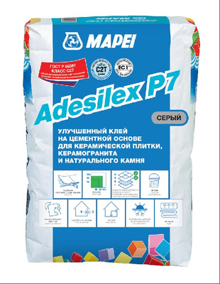 Клей Mapei Adesilex P7 для плитки и камня серый 25 кг