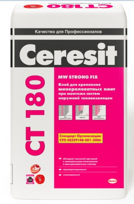 Ceresit CT 180 клей для утеплителя из минераловатных плит, 25кг