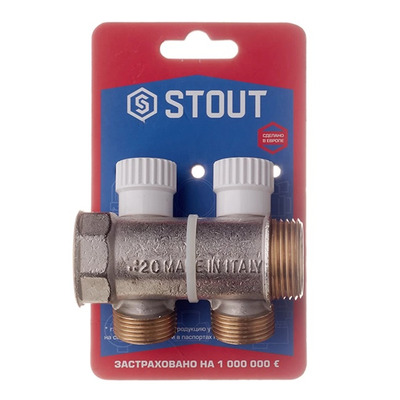 Коллектор распределительный STOUT 1,2 отвода 3/4 ЕК, (SMB) 6851 013402