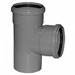 Тройник канализационный ПВХ Хемкор 3.2 Ду 50х50х50 мм 87 градусов с кольцом серый