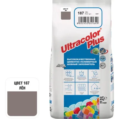 Затирка цементная MAPEI ULTRACOLOR PLUS № 187/2 кг (Лён)
