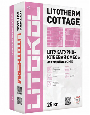 Litokol Litotherm Cottage (Коттедж) Штукатурно-клеевой состав универсальный серый 25 кг