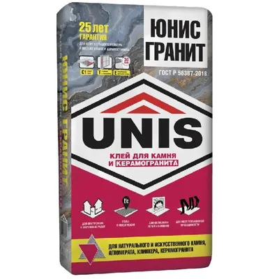 Клей плиточный "Юнис Гранит" (25 кг) 48 меш