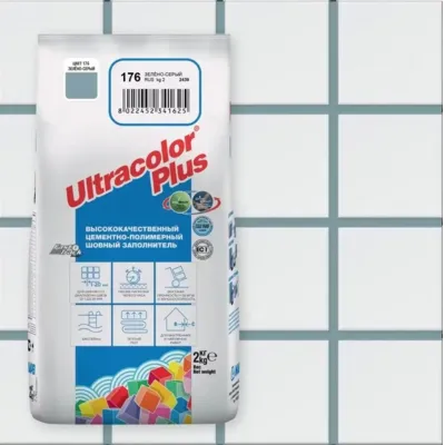 Затирка цементная MAPEI ULTRACOLOR PLUS № 176/2 кг (Зелёно-серый)